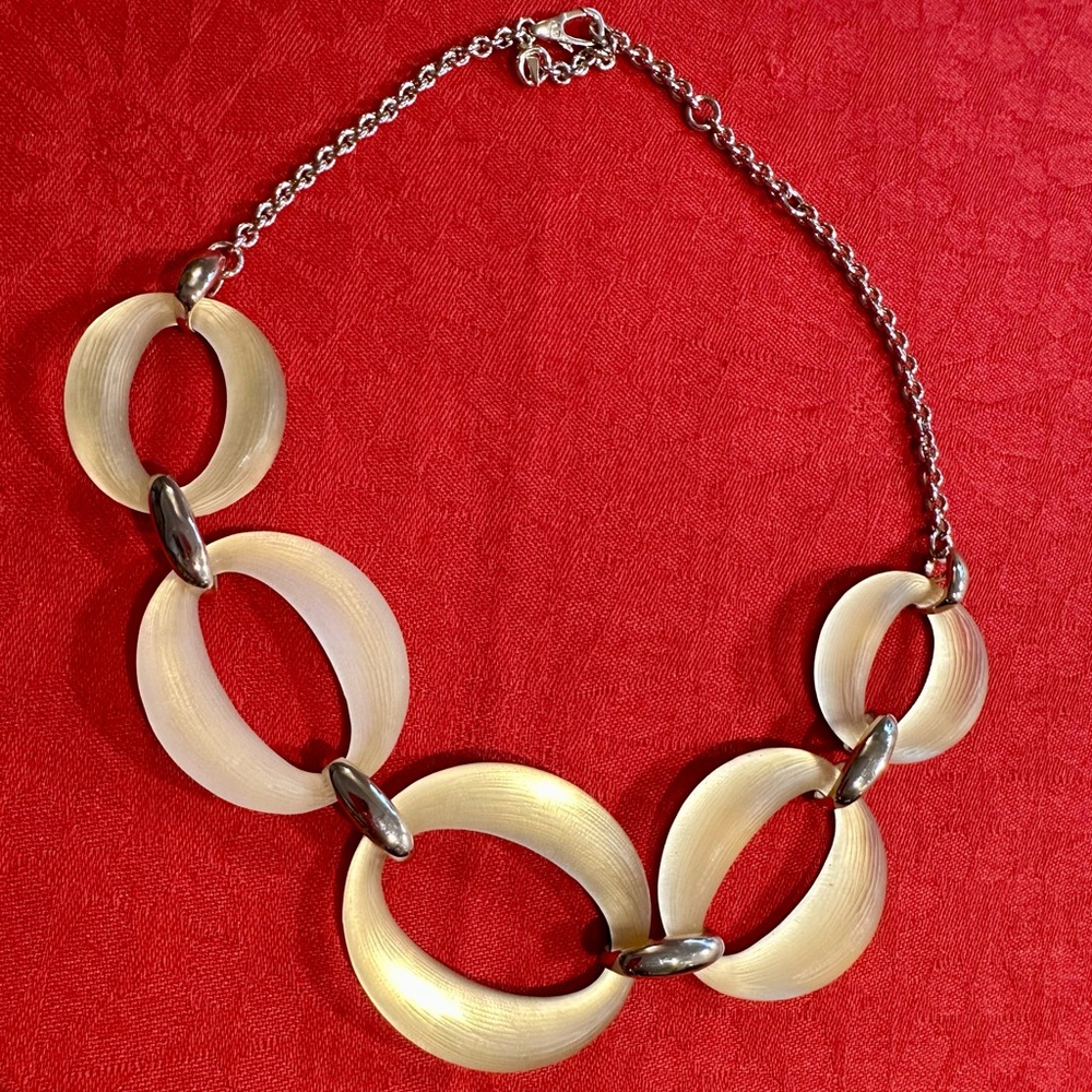 Alexis Bittar Gold Lucite Chain Necklace.